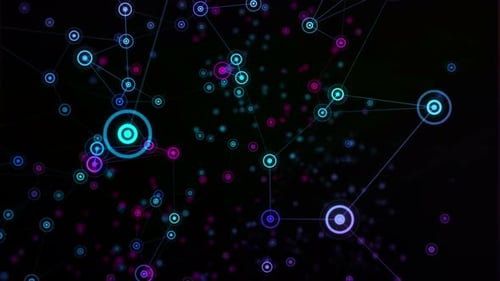 Glowing Neon Abstract Network Loop Background
