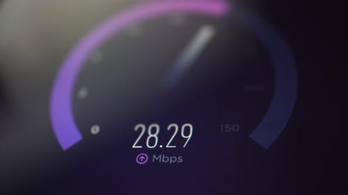 Internet Speed Test Display on Computer Screen