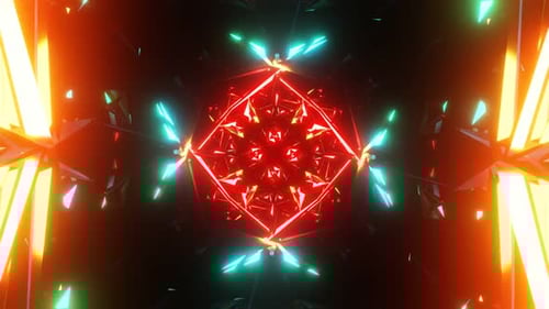 Futuristic Geometric Abstract Shapes Motion Background