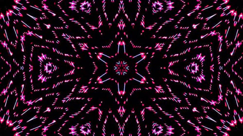 Abstract Kaleidoscope pattern with red colors. Magic mandala. 4k