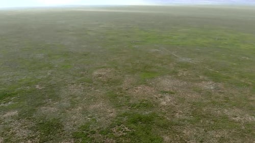 Vast Empty Meadow of Central Asian Plateau