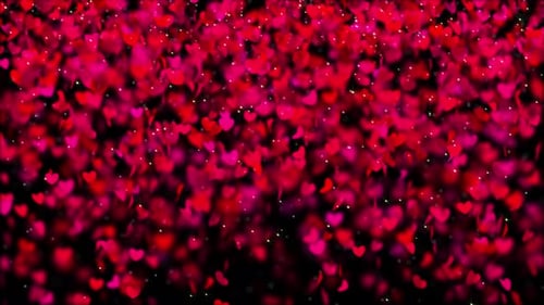 Floating Red and Pink Hearts Loop Background for Romance
