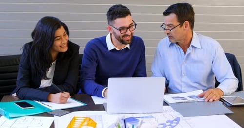 Professional Team Meeting and Discussing Work