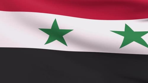 Realistic Waving Syrian Flag Animation on Black Background