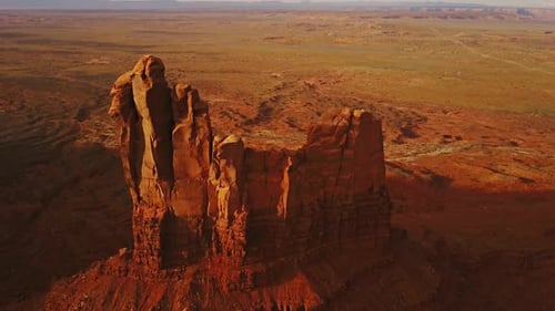Flying over an amazing rock formation