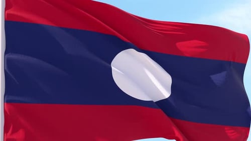 Looping-Hintergrund mit Flagge von Laos