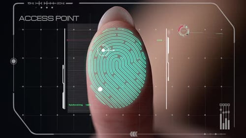 Macro Finger Print Scanner Access Allowing Process After Successful Verification