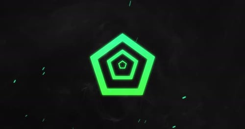 Glowing Neon Green Geometric Tunnel Abstract Animation