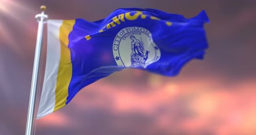 Realistic 3D Waving Flag of Pomona City