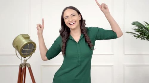 Indian girl cheering