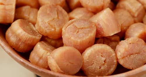 Close Up of Dried Scallops in Dish