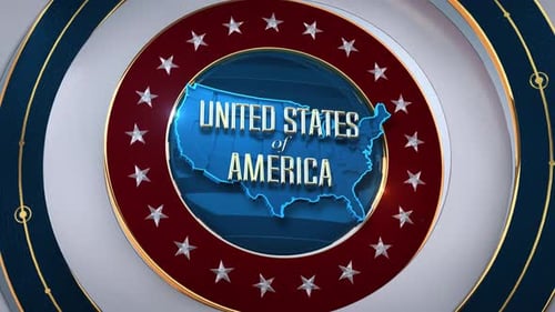 United States of America Map with Flag 4K