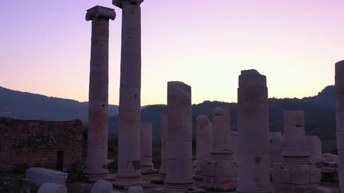 Old Structure And Mountain Aerial View