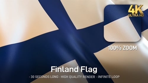 Seamless Loop of the National Flag of Finland Waving