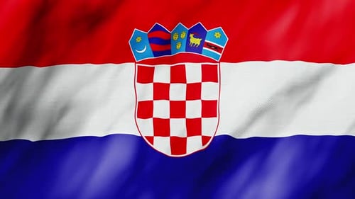 Realistic Waving Flag of Croatia Seamless Loop