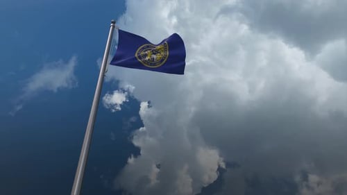 Realistic 3D Animation of Nebraska State Flag Waving