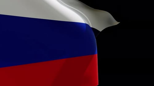 Realistic Waving Russian Flag with Alpha Channel