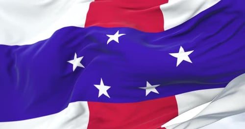Realistic Waving Flag of Netherlands Antilles