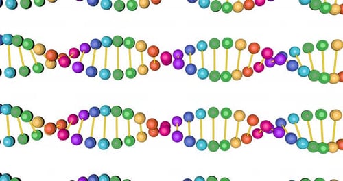 Colorful Rotating DNA Helix Science Background Loop