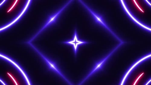 Dynamic Pink Purple Neon Geometric Patterns Loop