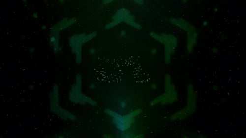 Green Arcade HUD Gaming Countdown auf futuristischer abstrakter Cyberspace-Hintergrundschleife