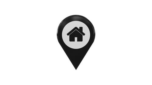 Animated 3D Location Pin with House Icon