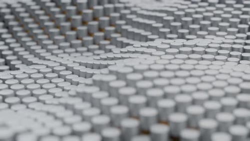 Abstract Metallic Cylinders Wave Loop Background Animation