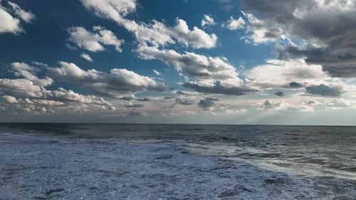 Cloudy Blue Sunset at Sea Turkey Alanya 4 K