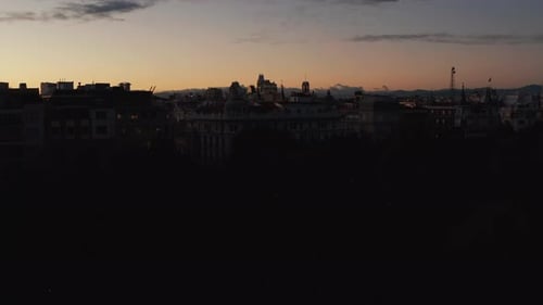 Sunrise Aerial View of Madrid, Spain