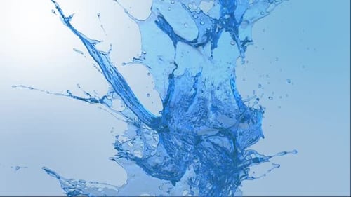 Kristallklares blaues Wasserspritzer 4K