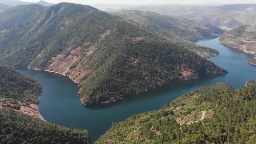 Douro River Valley in Portugal Shooting Made By Drone Beautiful Nature in Summer