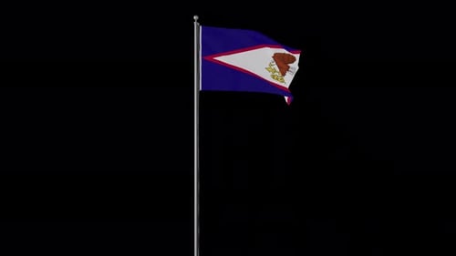 Asta de bandera pequeña de Samoa Americana con alfa