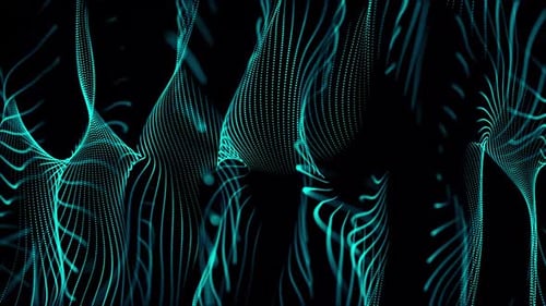Abstract Glowing Particle Lines Wave Motion Graphic