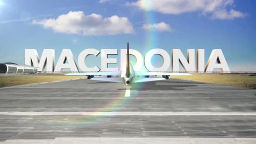 3D Airplane Landing Animation Over Custom Text
