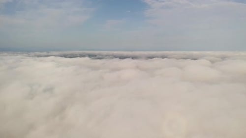 Fluffy White Clouds Aerial View Daytime
