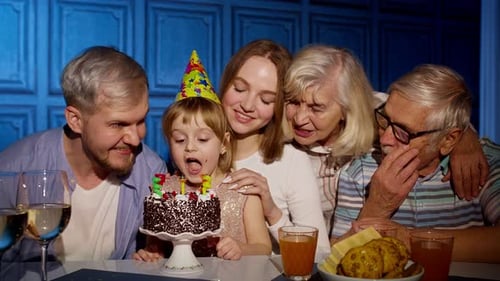 Happy Family Celebrating Birthday Together