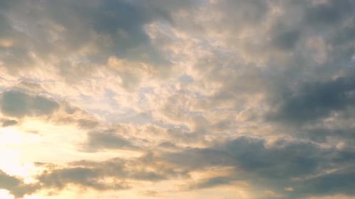 4K UHD : Time lapse of colorful sky during beautiful sunset. Romantic clouds