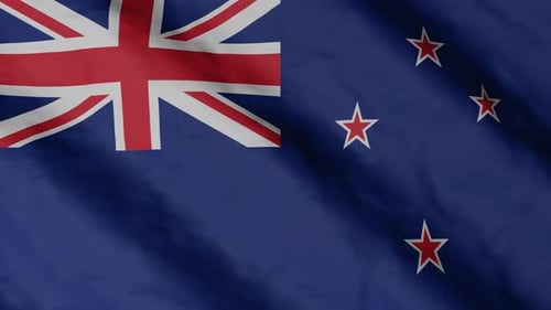 Realistic New Zealand Flag Waving Seamless Loop