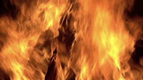 Bonfire with Huge Golden Flames
