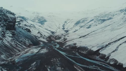 snowy valley in Iceland