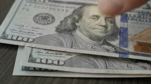 Macro Shot of US Hundred Dollar Bills