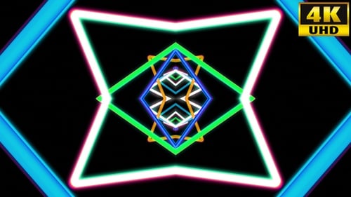 Abstract Neon Geometric Tunnel Loop Background