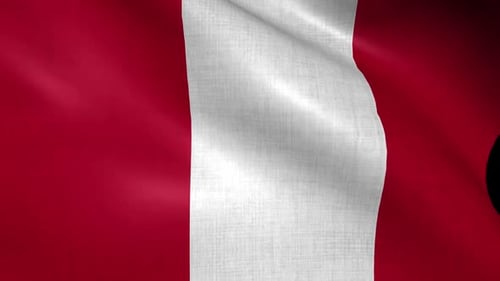 Realistic Peruvian Flag Waving Animation with Fabric Texture