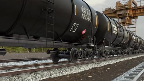 Raffinerie Ölindustrie Güterzugtransport Rohbrennstoff per Eisenbahn