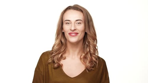 Smiling Woman Winks at the Camera