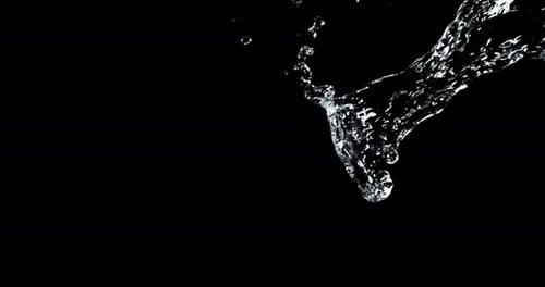 Dramatic Water Splash on Black Background