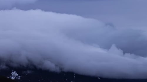 Time Lapse View of Puffy Clouds Over the Canadian Mountain Landscape