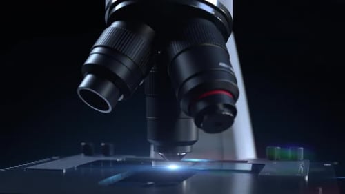 close-up microscope observation or virus studies . smooth camera movement.