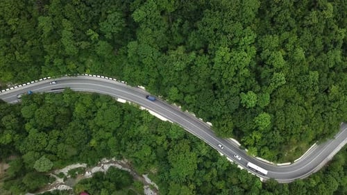 Mountain Winding Zig Zag Road