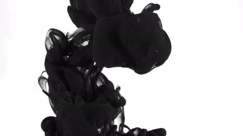Black Ink Swirling in Water, Abstract Fluid